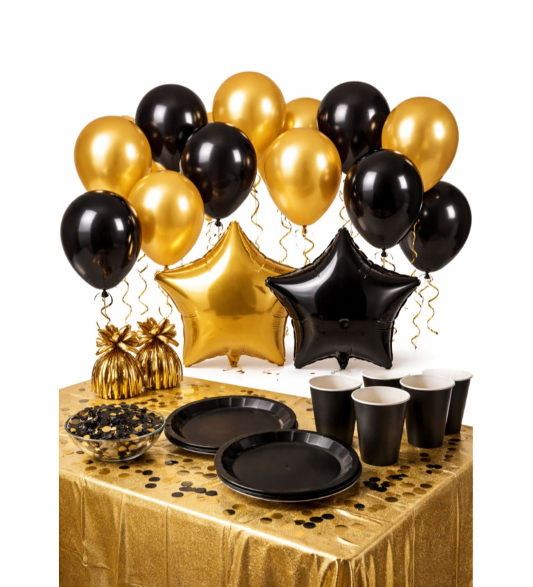 Párty set VIP – černo-zlatý