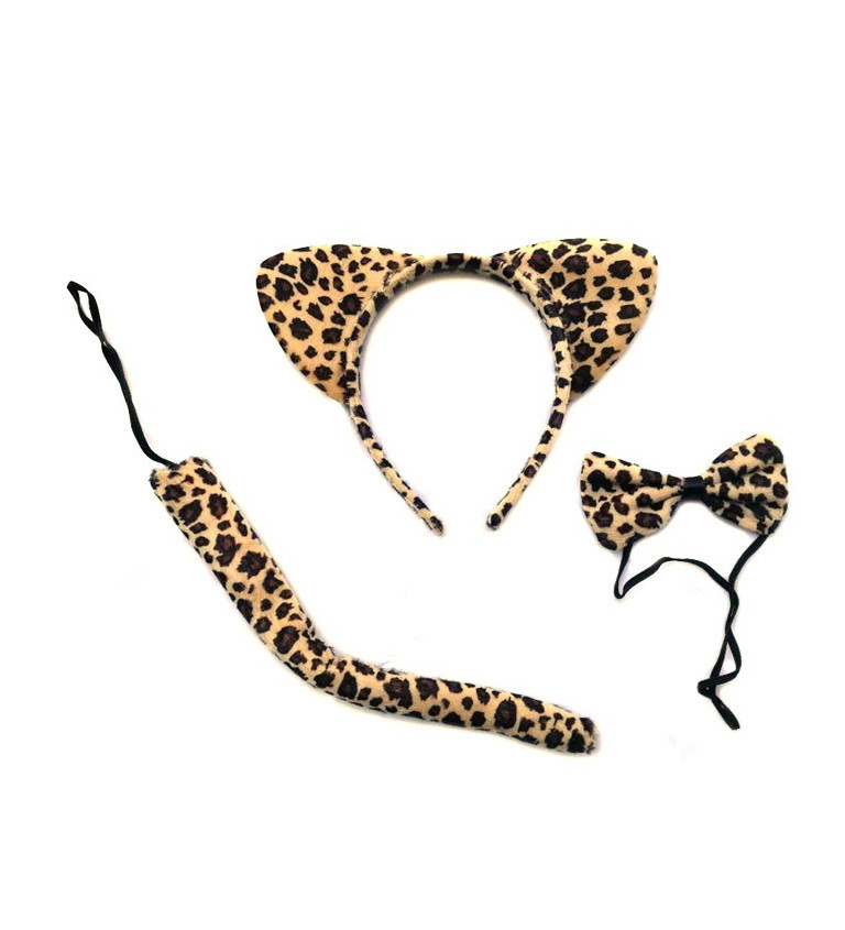Set - Hnědý leopardí kostýmový